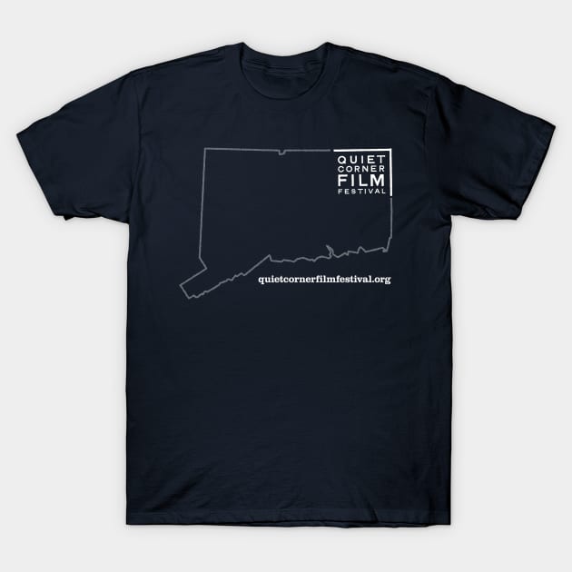 Logo with State Outline -- Light on Dark T-Shirt by QuietCornerFilmFestival